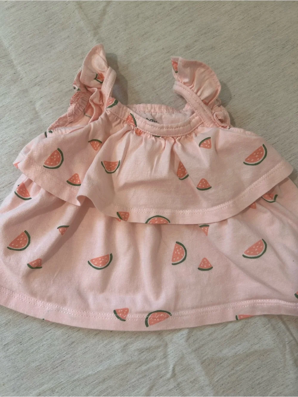 H&M Pink Watermelon Ruffle Pajama Top & Bodysuit Set with Yellow Pooh Tee